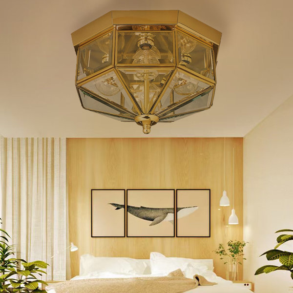 House of Hampton® 4 Lights Flush Mount Ceiling Light with Beveled Glass